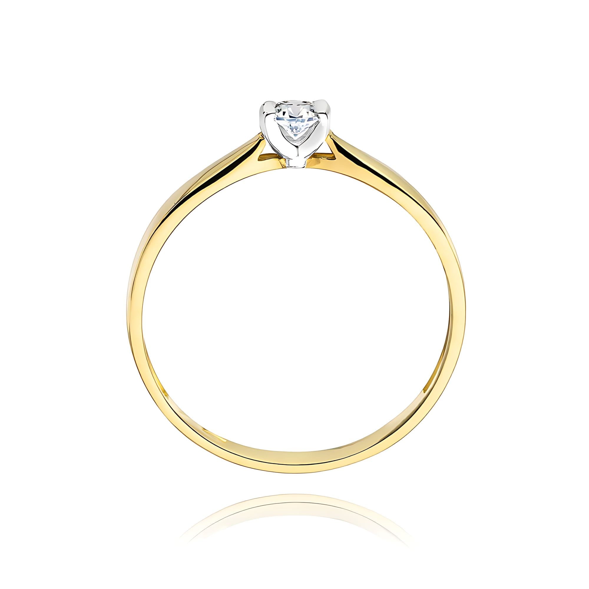 Inel Aur 9K cu Diamant Natural 0.10 ct