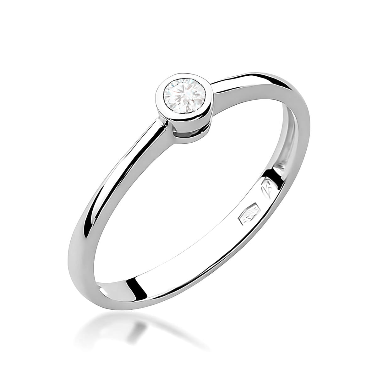 Inel Aur 9K cu Diamant Natural 0.08 ct