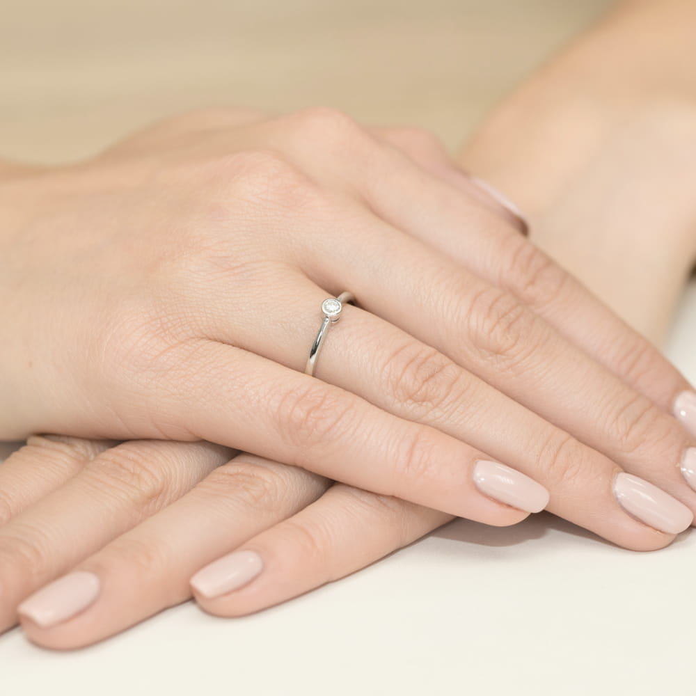 Inel Aur 9K cu Diamant Natural 0.10 ct