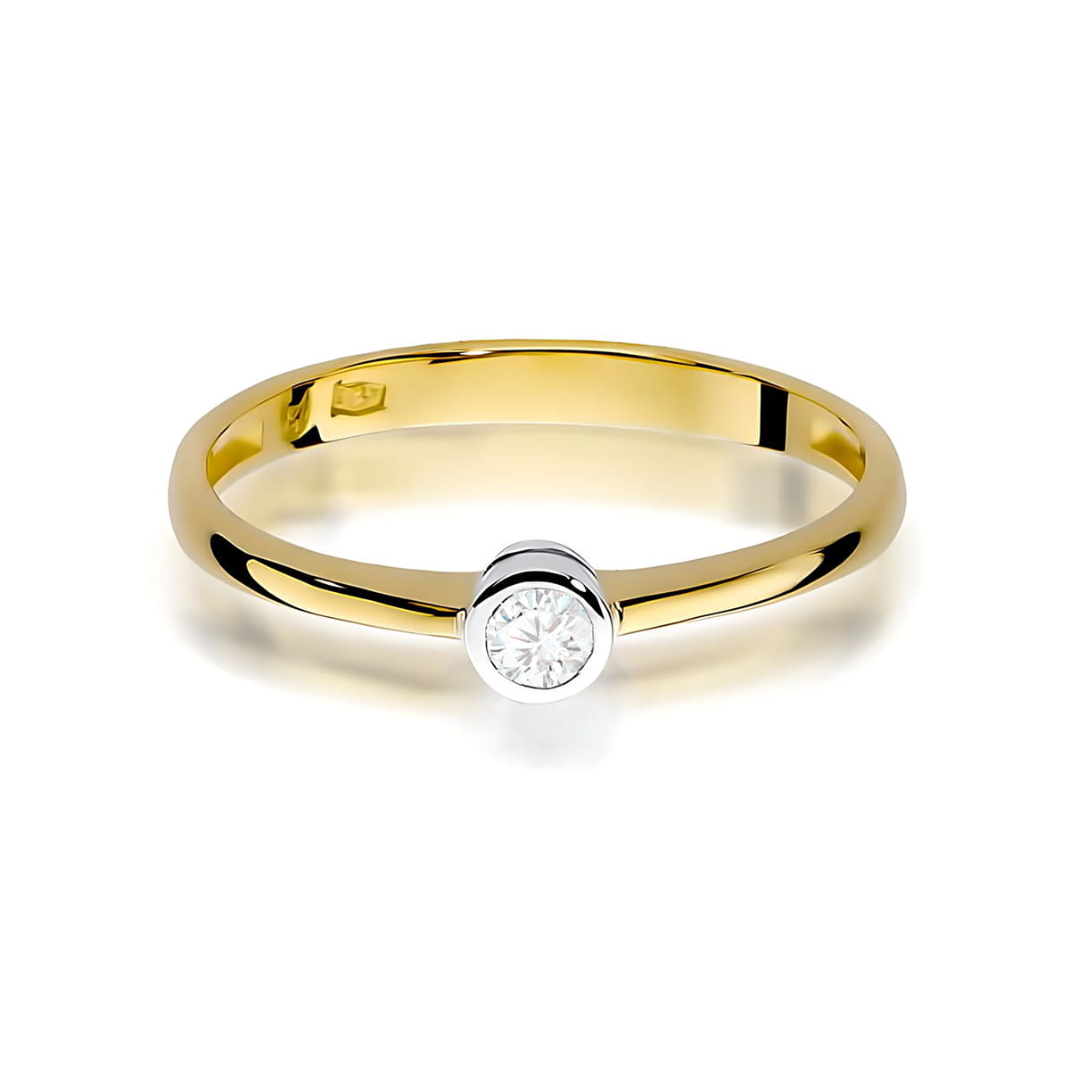 Inel Aur 9K cu Diamant Natural 0.10 ct