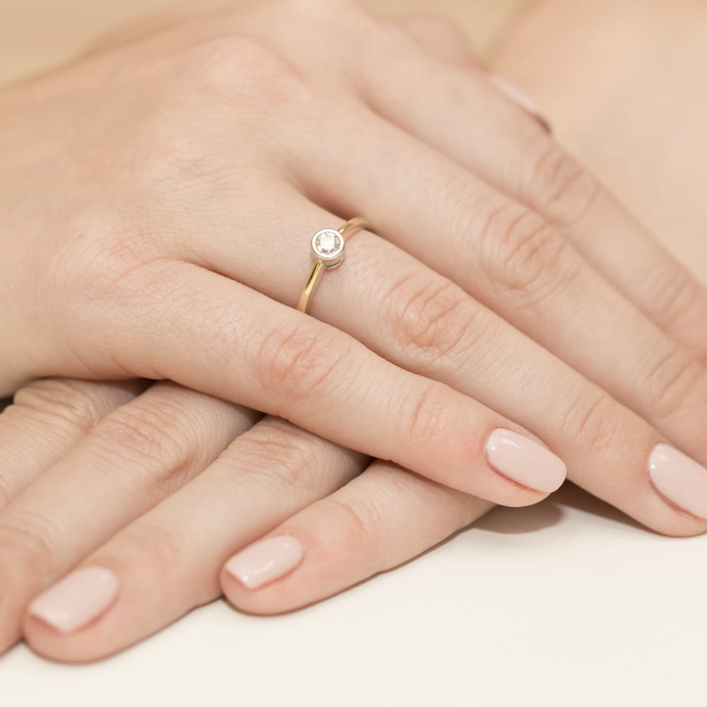 Inel Aur 9K cu Diamant Natural 0.25 ct