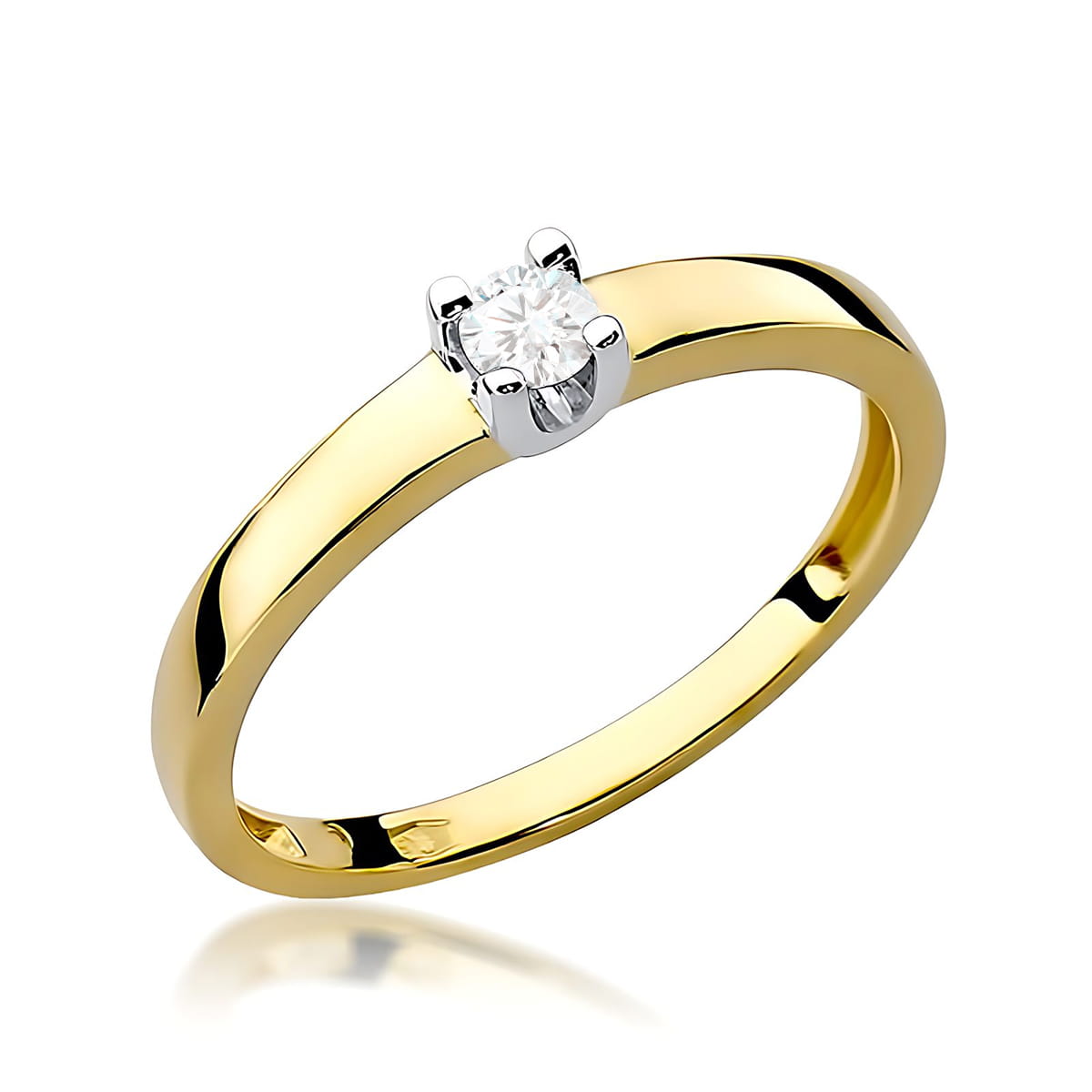 Inel Aur 9K cu Diamant Natural 0.10 ct