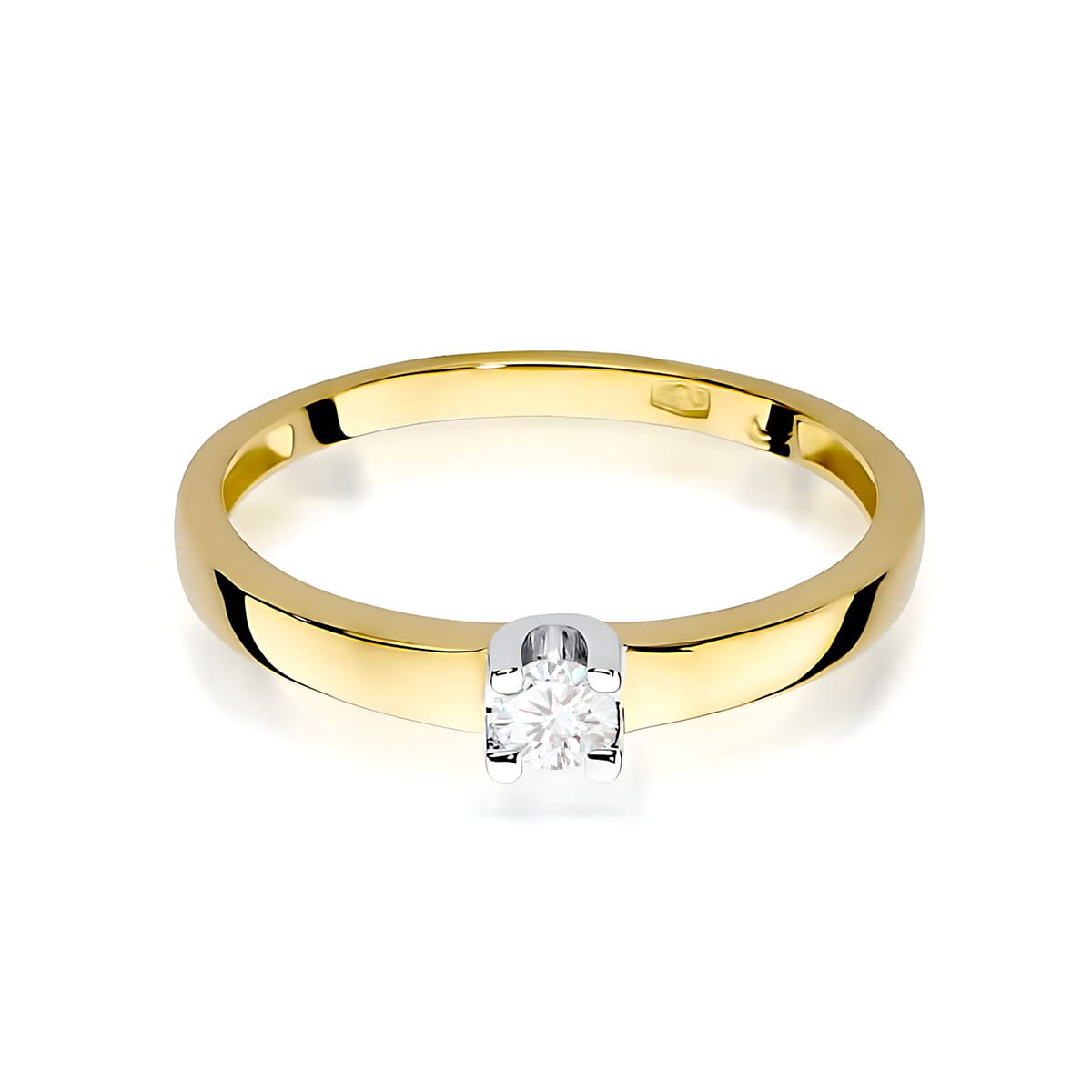 Inel Aur 9K cu Diamant Natural 0.10 ct