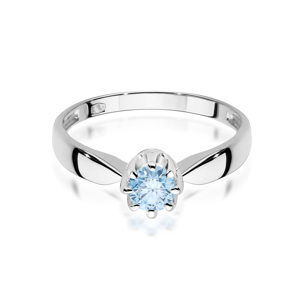 Inel Aur 14K cu Diamant Albastru de Laborator 0.50 ct