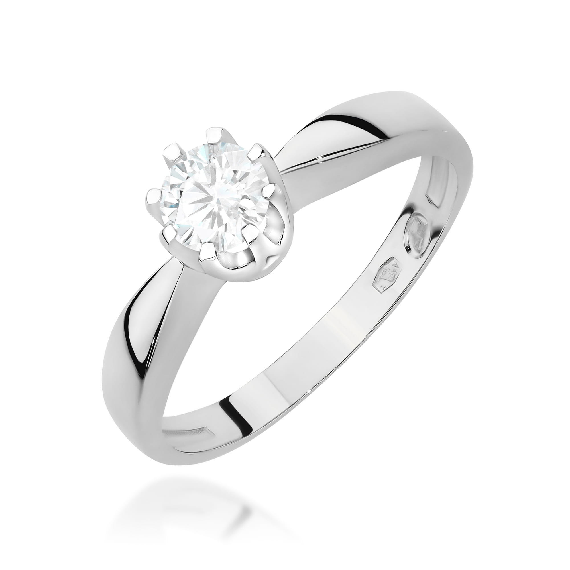 Inel Aur 14K cu Diamant de Laborator 0.30 ct - Alb