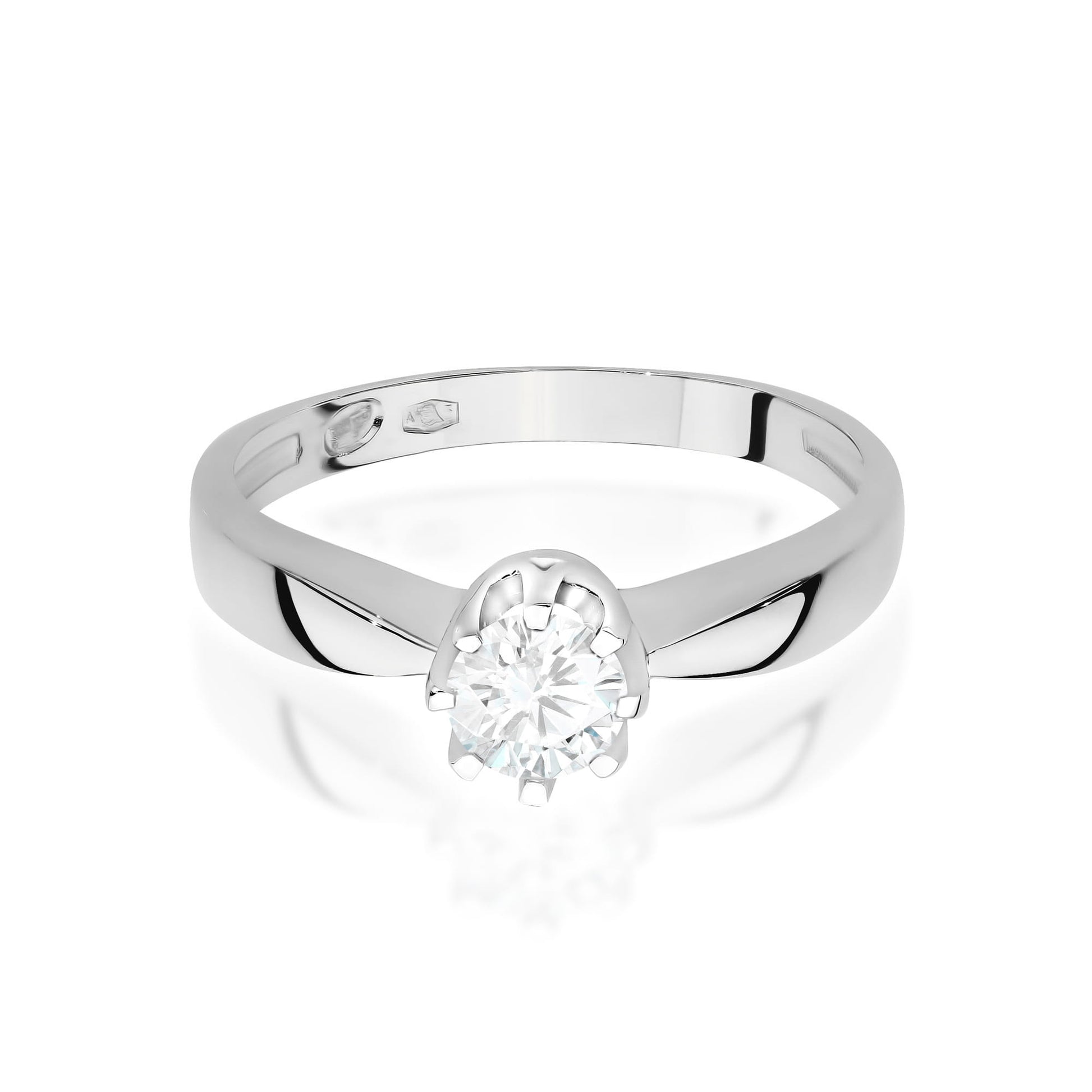 Inel Aur 14K cu Diamant de Laborator 0.30 ct - Alb