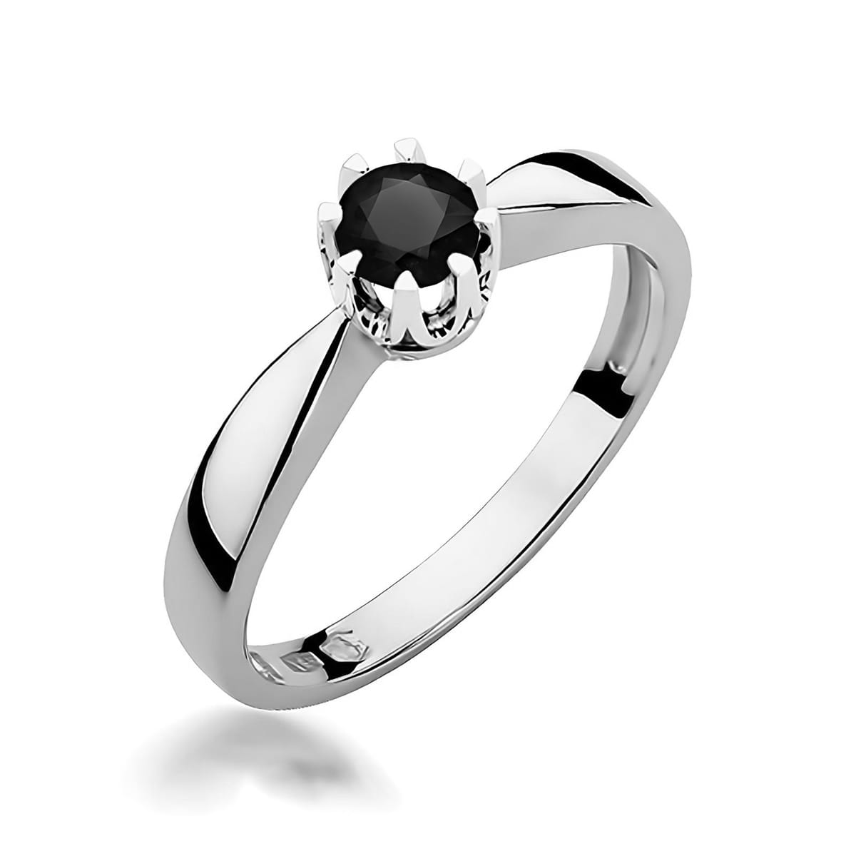 Inel Aur 9K cu Diamant Natural Negru 0.30 ct