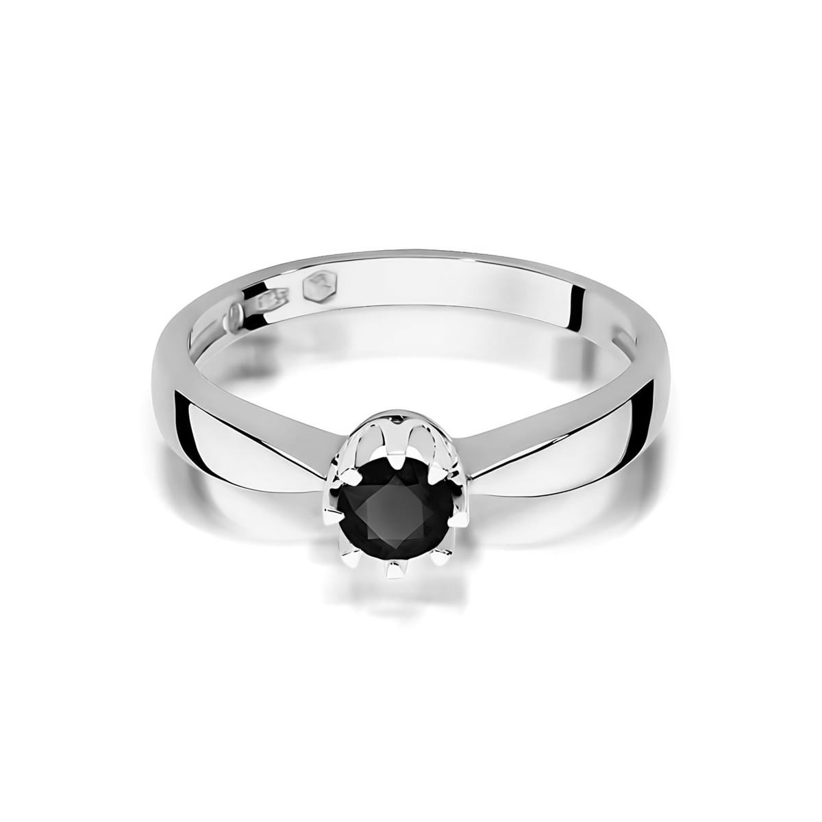 Inel Aur 9K cu Diamant Natural Negru 0.30 ct