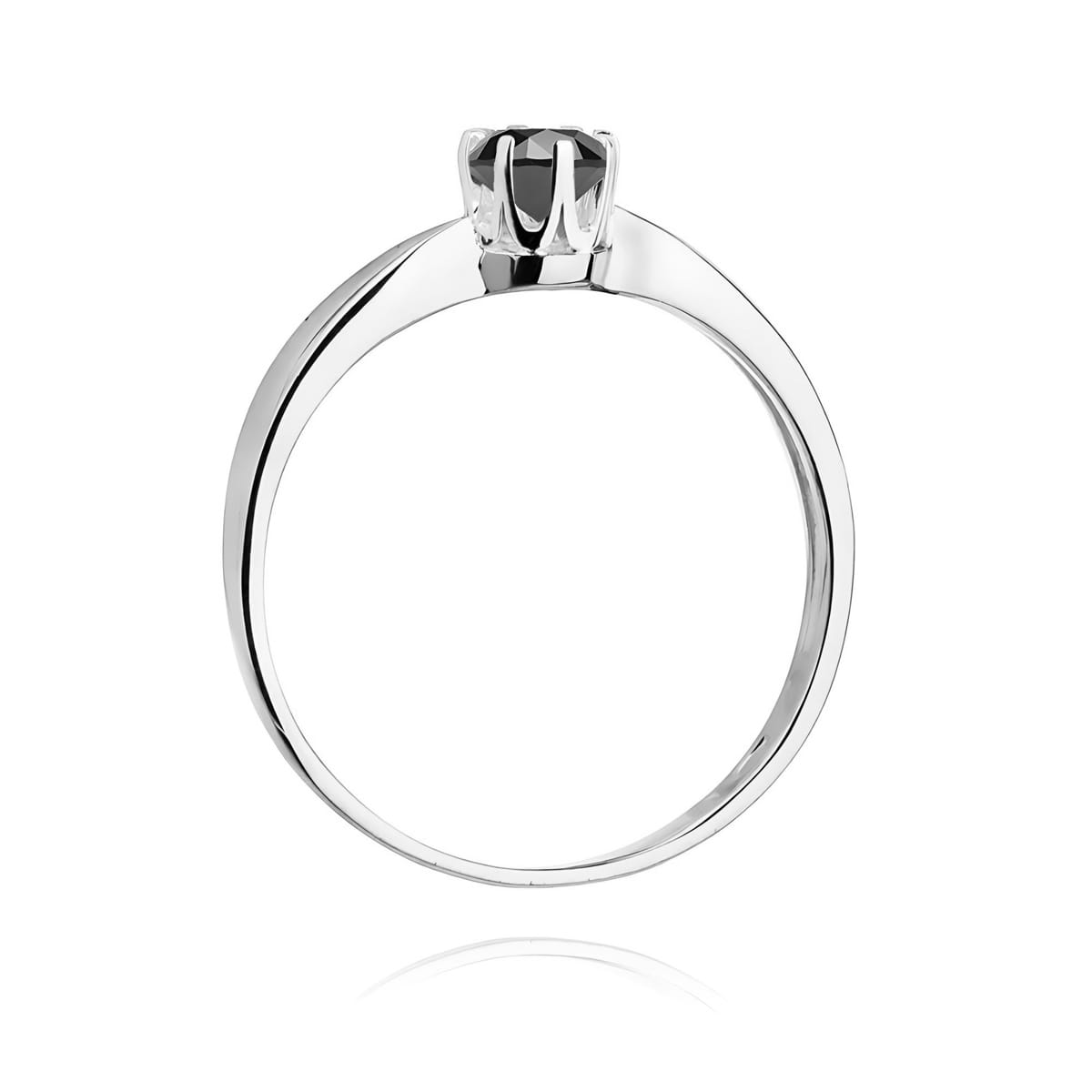 Inel Aur 9K cu Diamant Natural Negru 0.30 ct