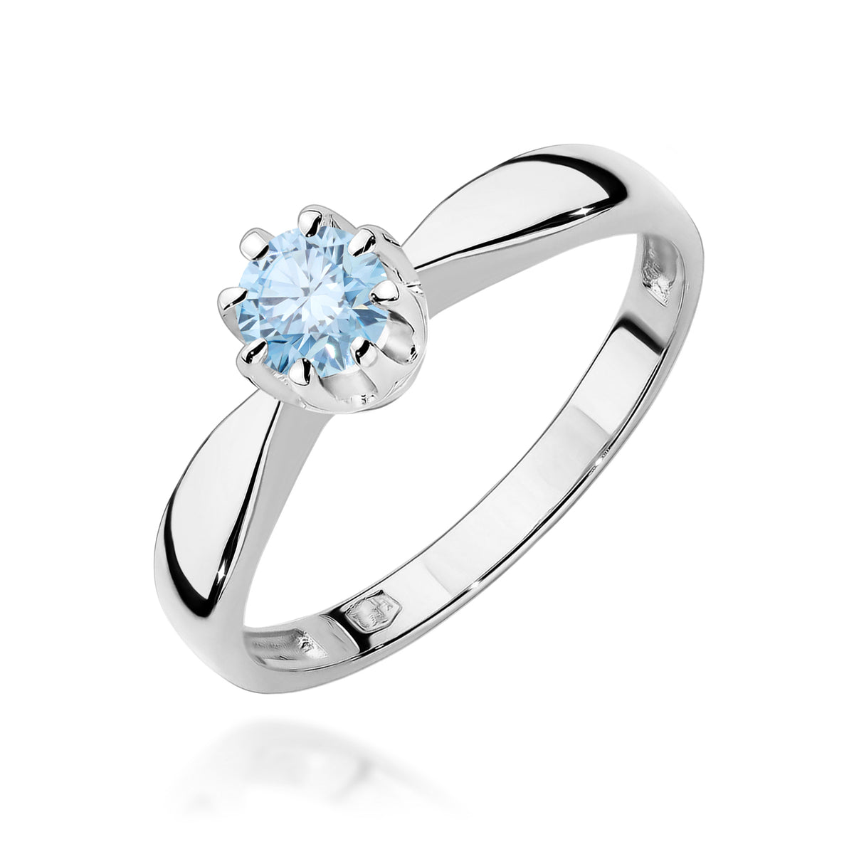 Inel Aur 9K cu Diamant Albastru de Laborator 0.30 ct