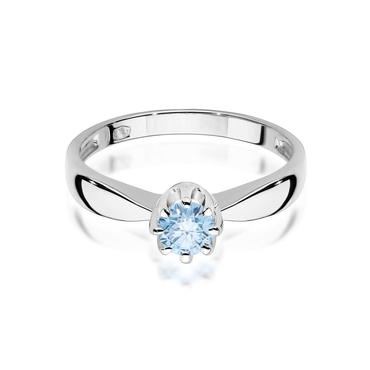 Inel Aur 9K cu Diamant Albastru de Laborator 0.30 ct