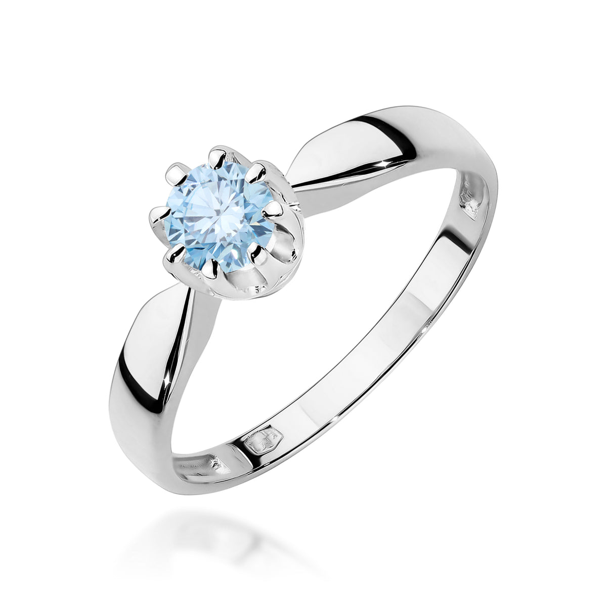 Inel Aur 9K cu Diamant Albastru de Laborator 0.50 ct