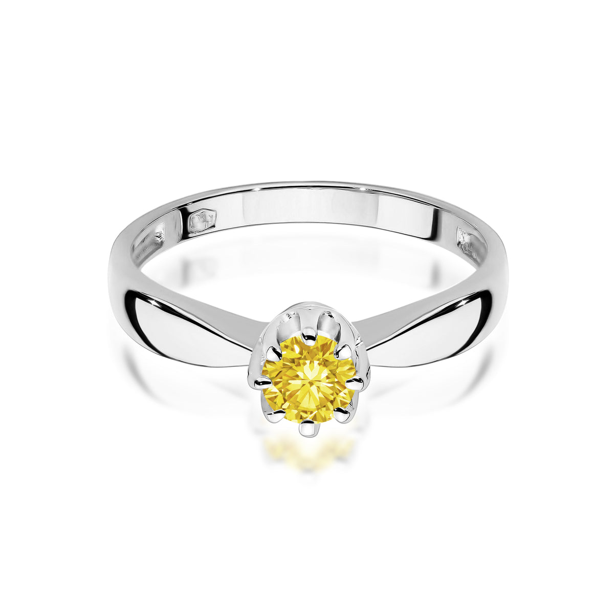 Inel Aur 9K cu Diamant Galben de Laborator 0.30 ct