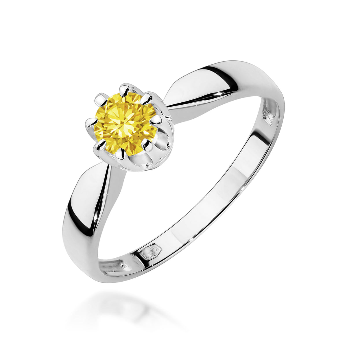 Inel Aur 9K cu Diamant Galben de Laborator 0.50 ct