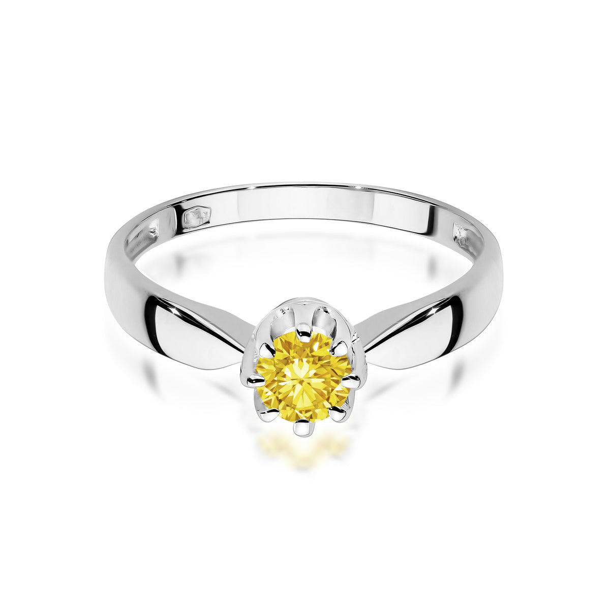 Inel Aur 9K cu Diamant Galben de Laborator 0.50 ct