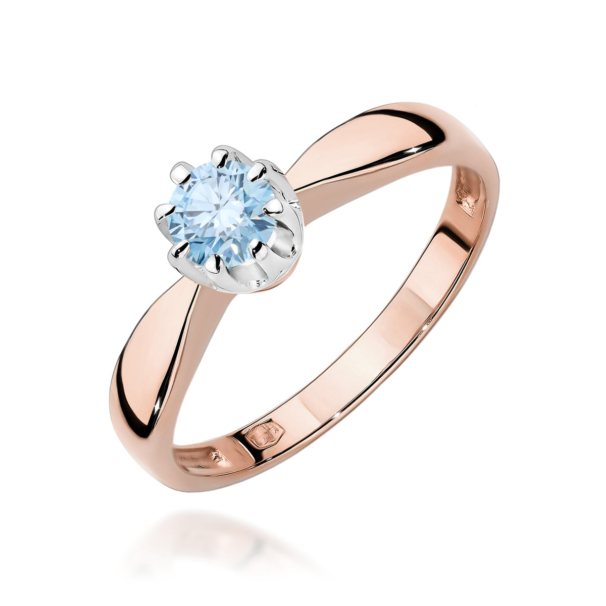 Inel Aur 14K cu Diamant Albastru de Laborator 0.30 ct