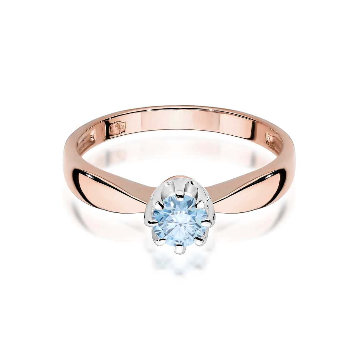 Inel Aur 14K cu Diamant Albastru de Laborator 0.30 ct