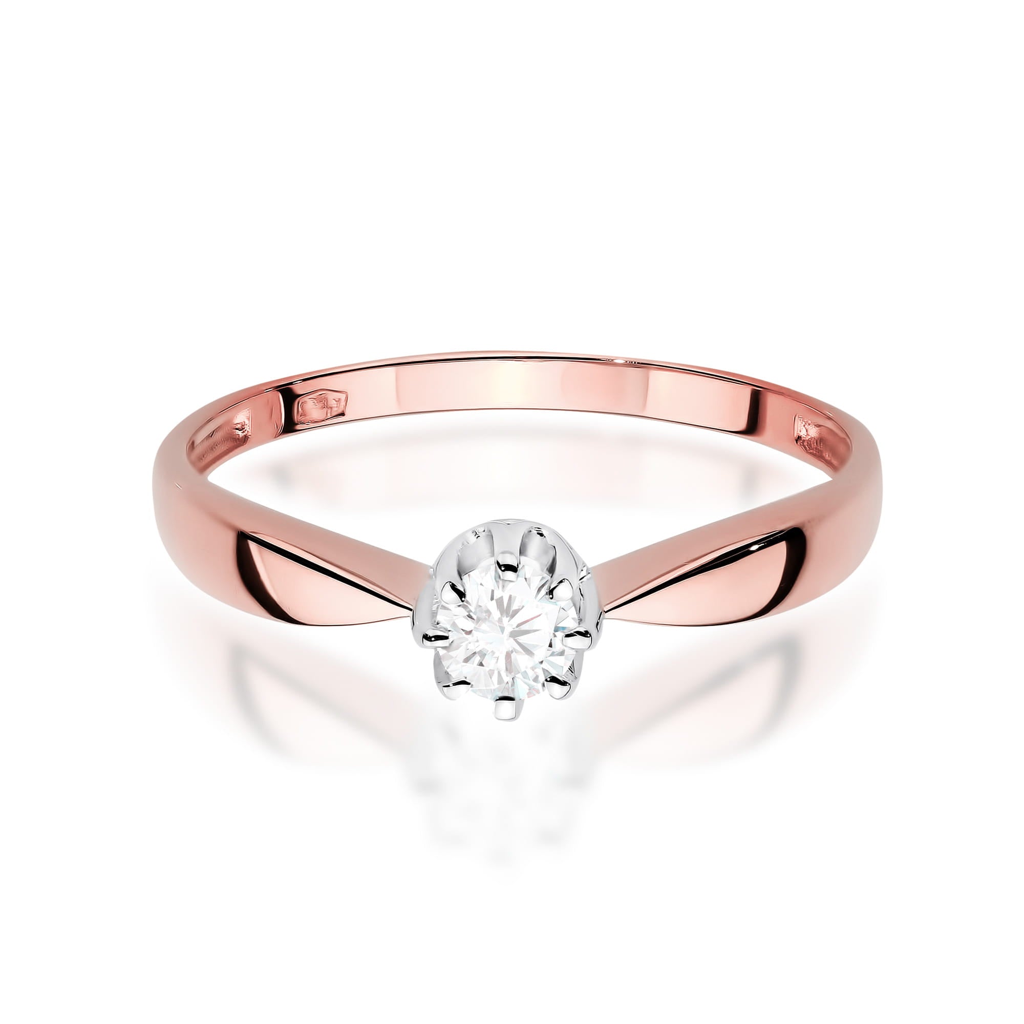 Inel Aur 14K cu Diamant de Laborator 0.30 ct - Roz
