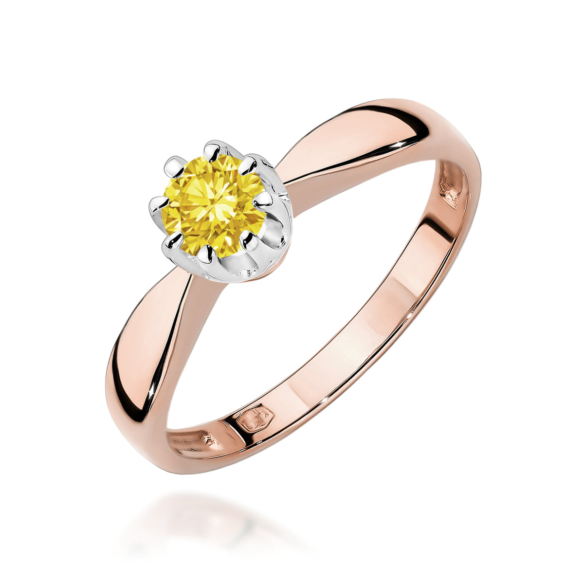 Inel Aur 14K cu Diamant Galben de Laborator 0.30 ct