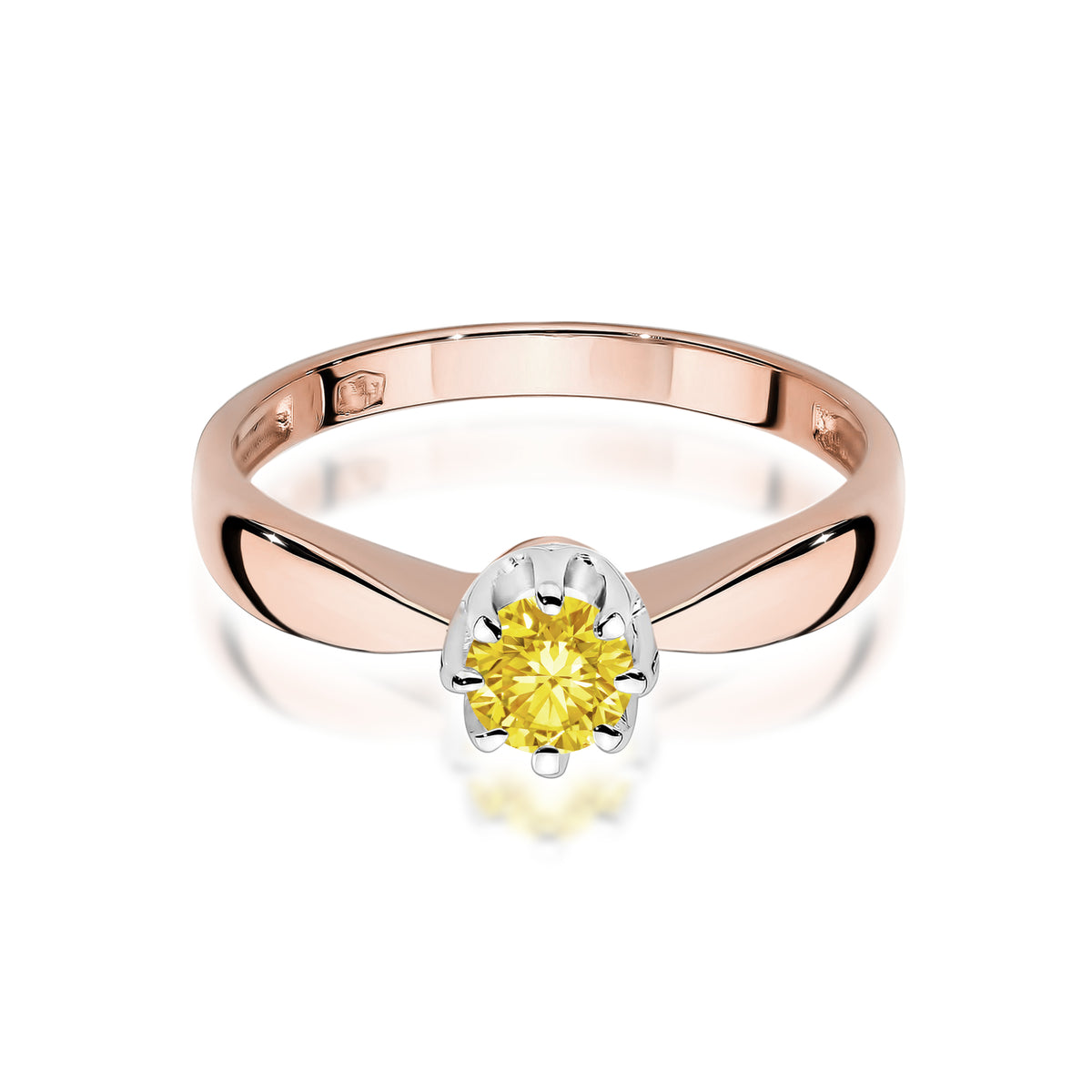 Inel Aur 14K cu Diamant Galben de Laborator 0.30 ct