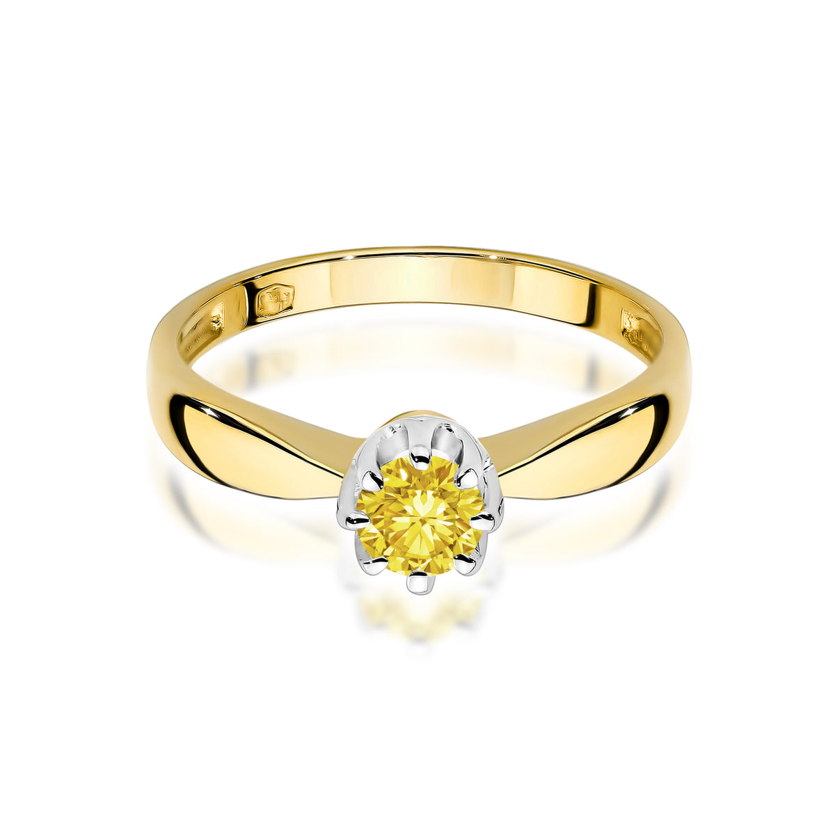 Inel Aur 14K cu Diamant Galben de Laborator 0.30 ct
