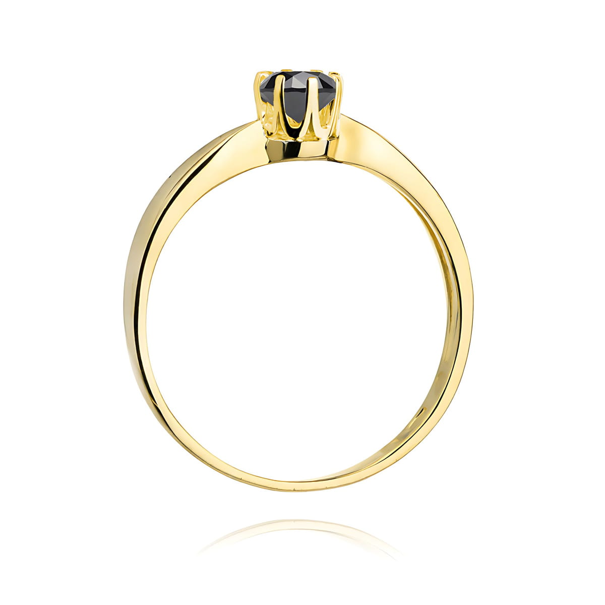 Inel Aur 9K cu Diamant Natural Negru 0.30 ct