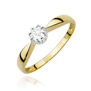 Inel Aur 9K cu Diamant Natural 0.15 ct