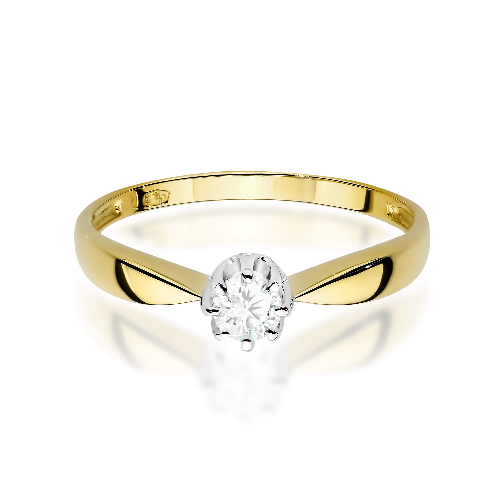 Inel Aur 9K cu Diamant Natural 0.15 ct