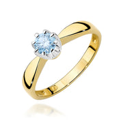 Inel Aur 9K cu Diamant Albastru de Laborator 0.30 ct
