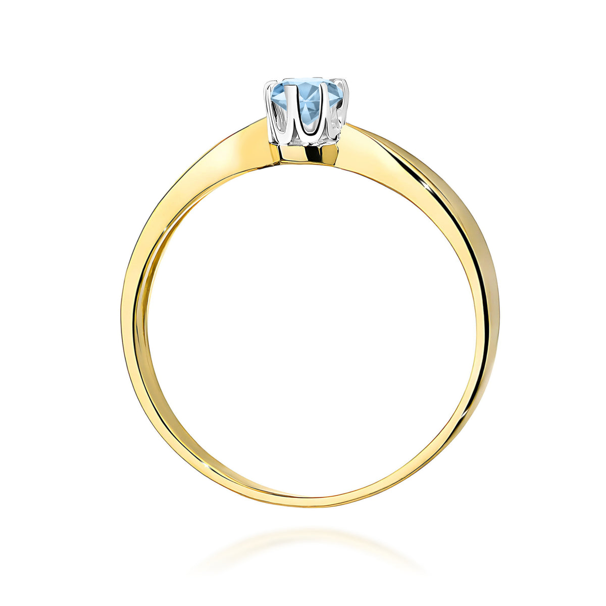 Inel Aur 9K cu Diamant Albastru de Laborator 0.30 ct