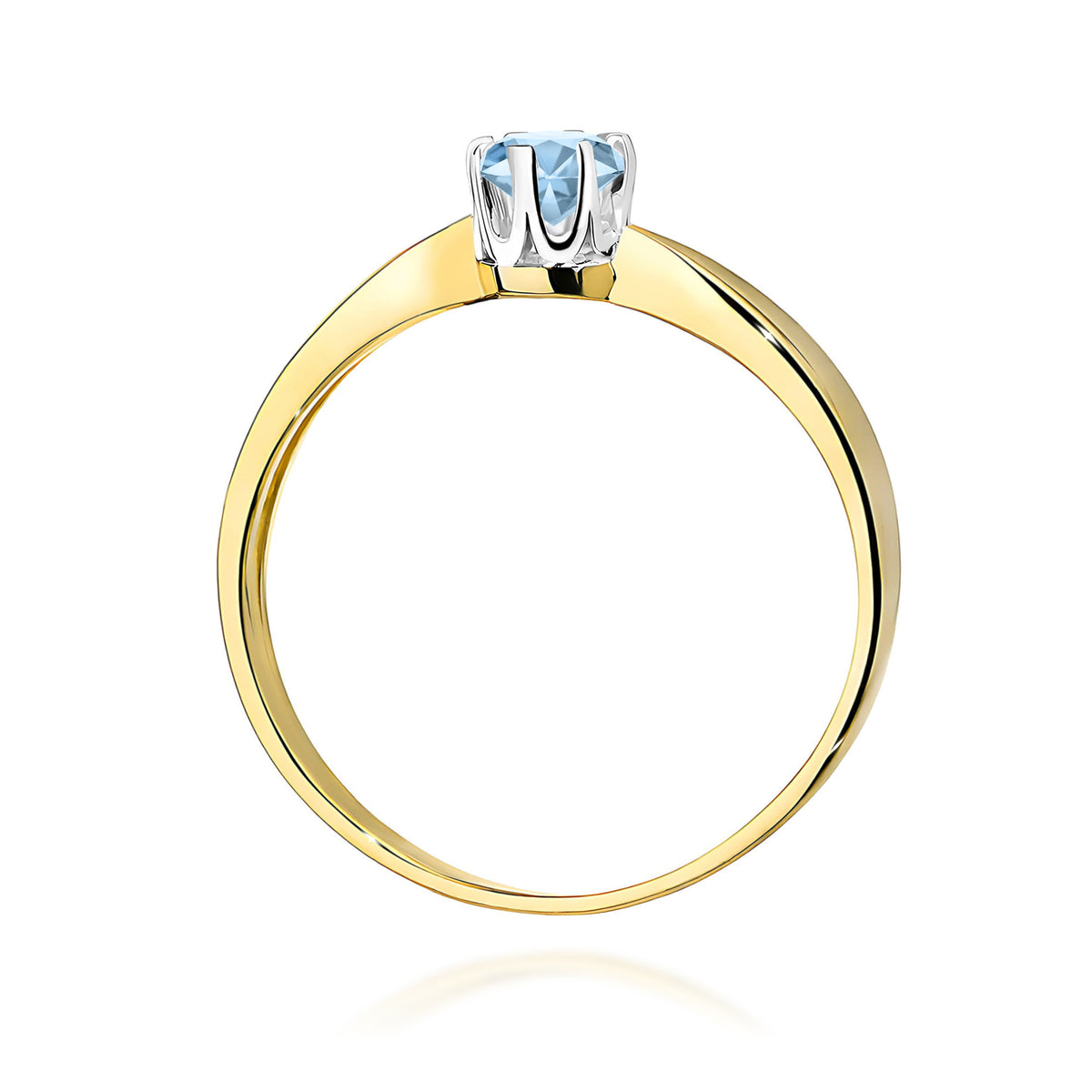 Inel Aur 9K cu Diamant Albastru de Laborator 0.50 ct