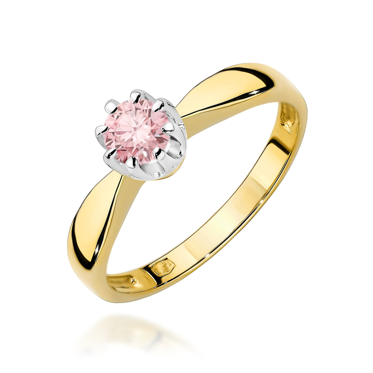 Inel Aur 9K cu Diamant Roz de Laborator 0.30 ct