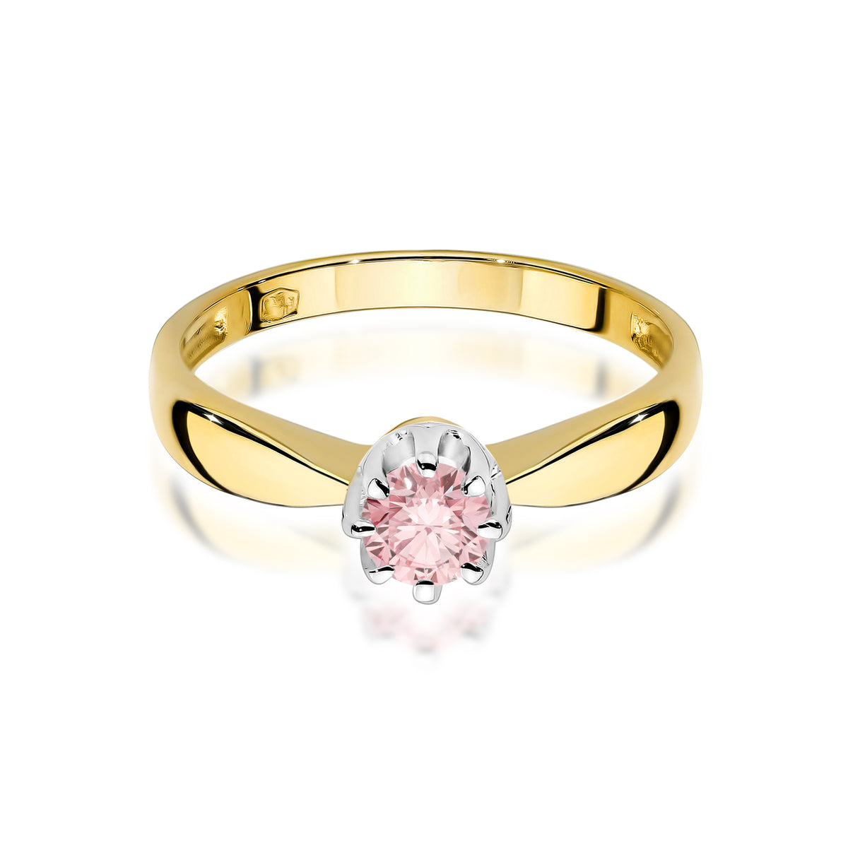 Inel Aur 9K cu Diamant Roz de Laborator 0.30 ct