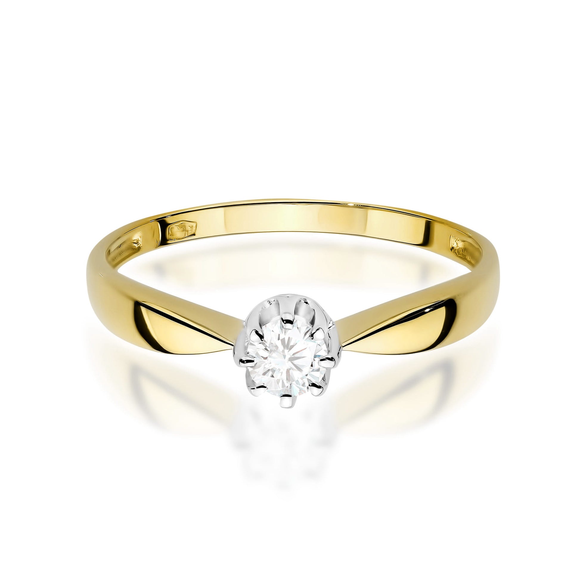 Inel Aur 9K cu Diamant de Laborator 0.15 ct