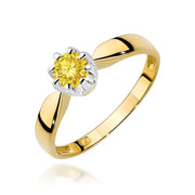 Inel Aur 9K cu Diamant Galben de Laborator 0.50 ct