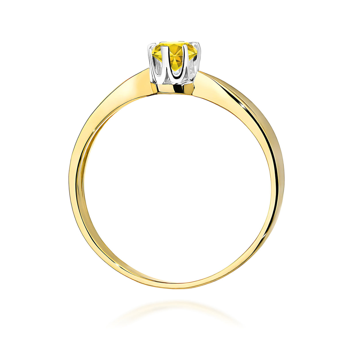 Inel Aur 9K cu Diamant Galben de Laborator 0.50 ct