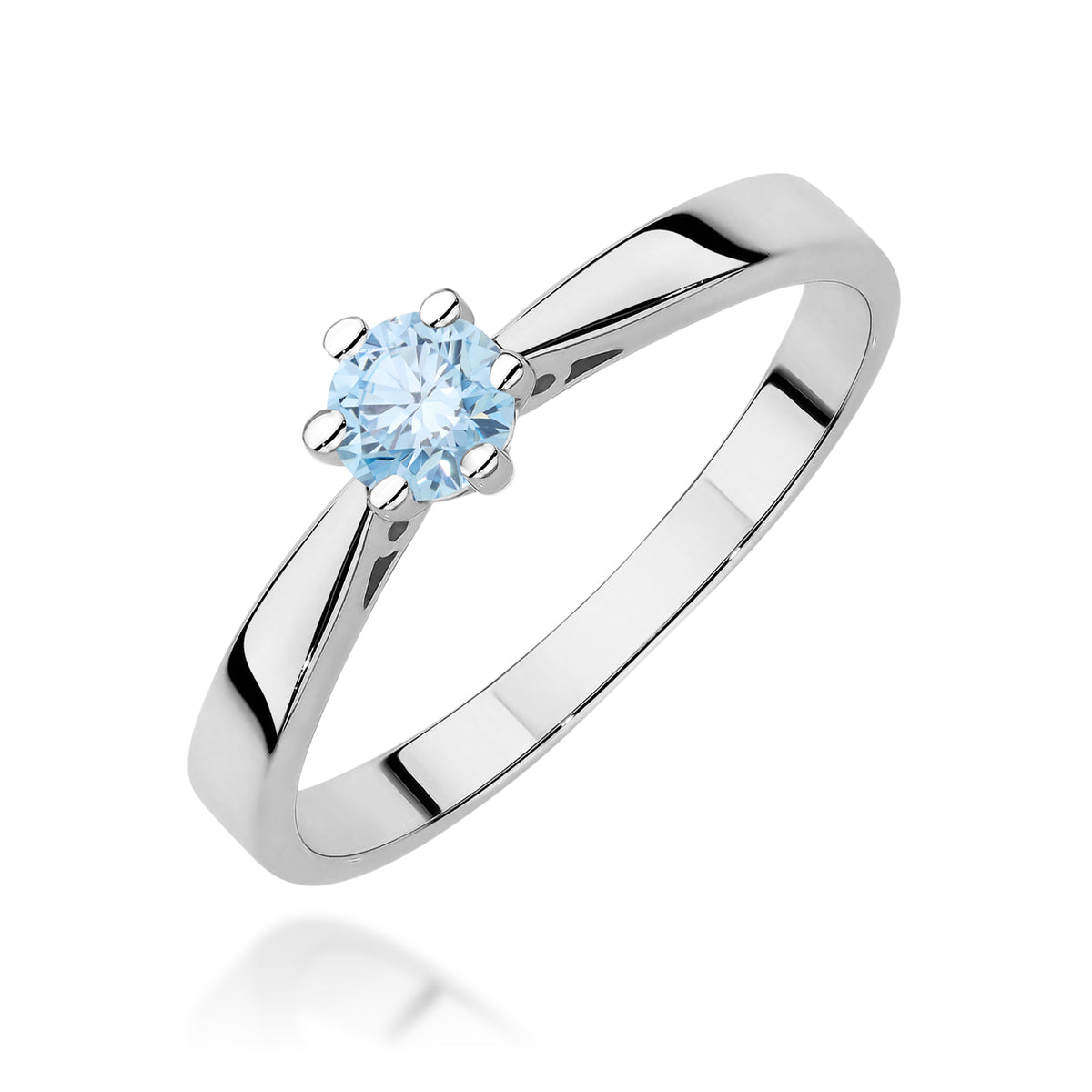 Inel Aur 9K cu Diamant Albastru de Laborator 0.30 ct