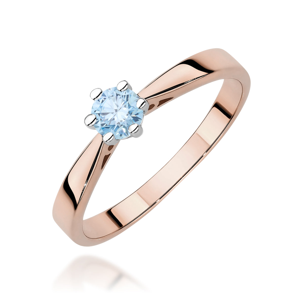 Inel Aur 14K cu Diamant Albastru de Laborator 0.30 ct