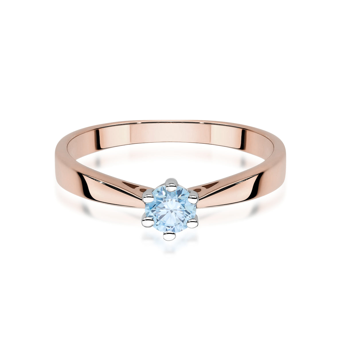 Inel Aur 14K cu Diamant Albastru de Laborator 0.30 ct