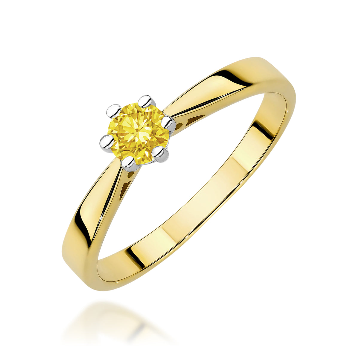 Inel Aur 14K cu Diamant Galben de Laborator 0.30 ct