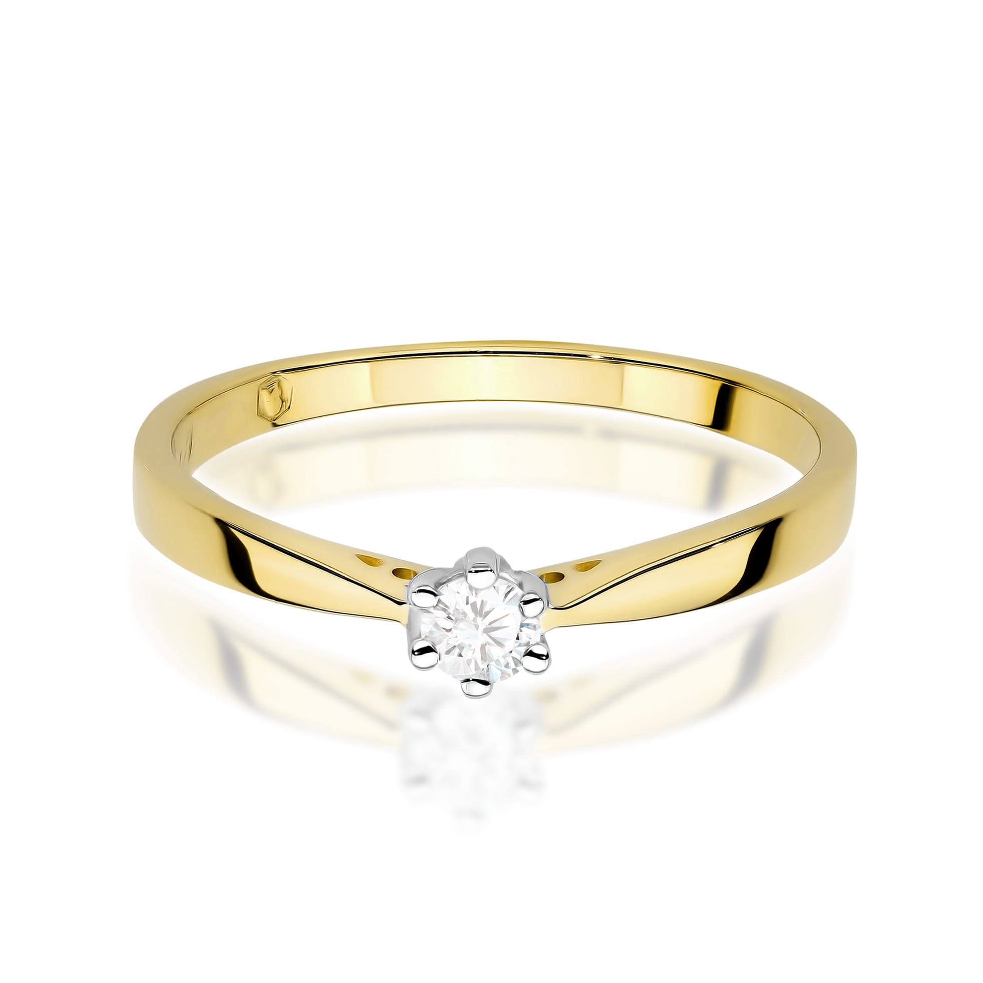 Inel Aur 9K cu Diamant Natural 0.12 ct
