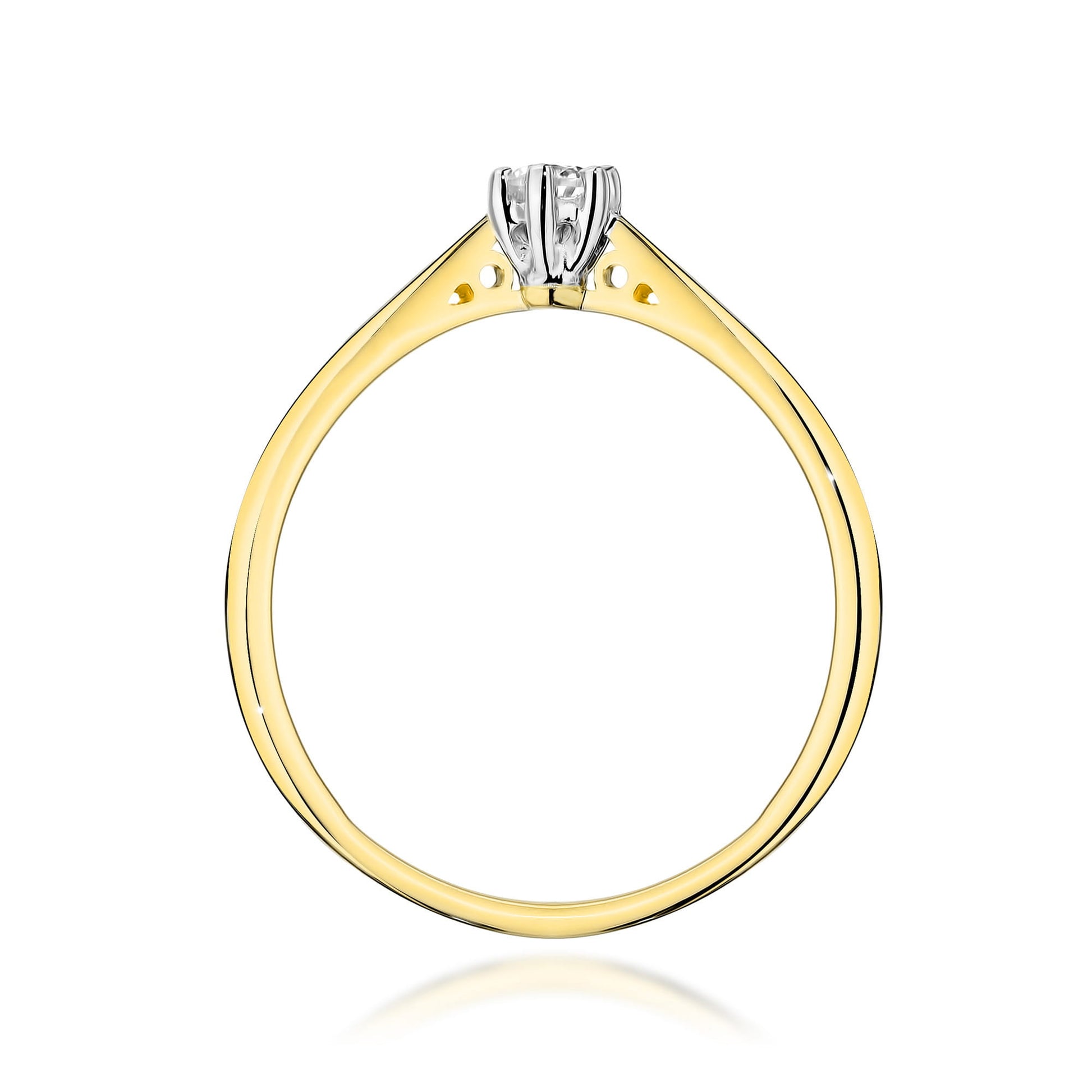 Inel Aur 9K cu Diamant Natural 0.12 ct