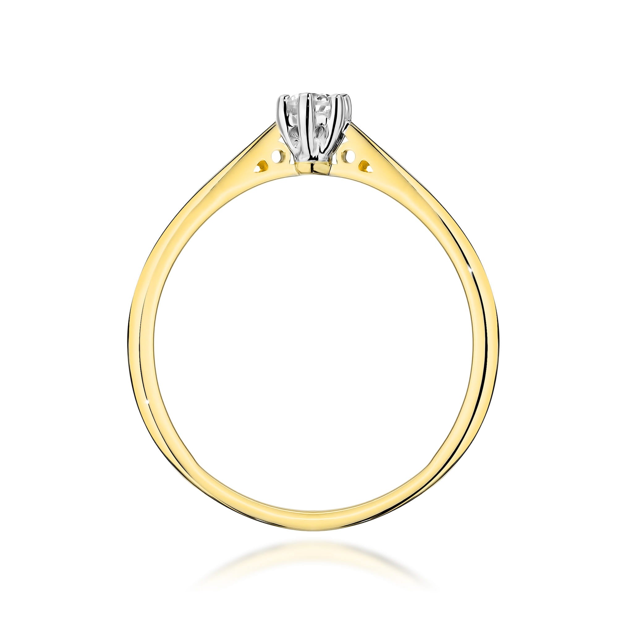 Inel Aur 9K cu Diamant Natural 0.12 ct