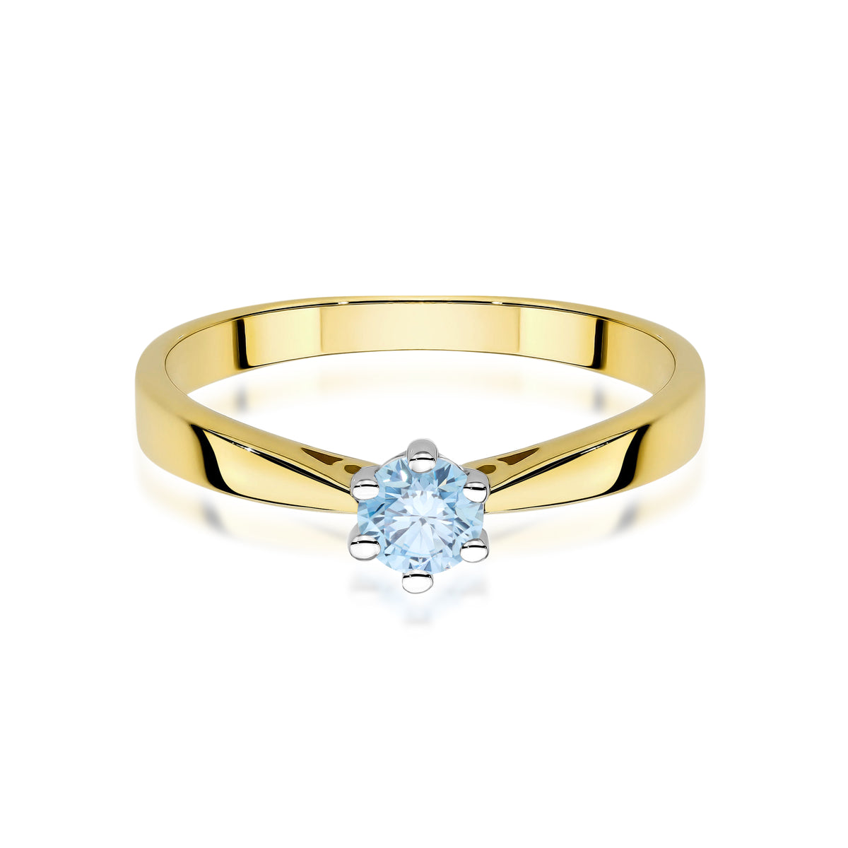 Inel Aur 9K cu Diamant Albastru de Laborator 0.30 ct