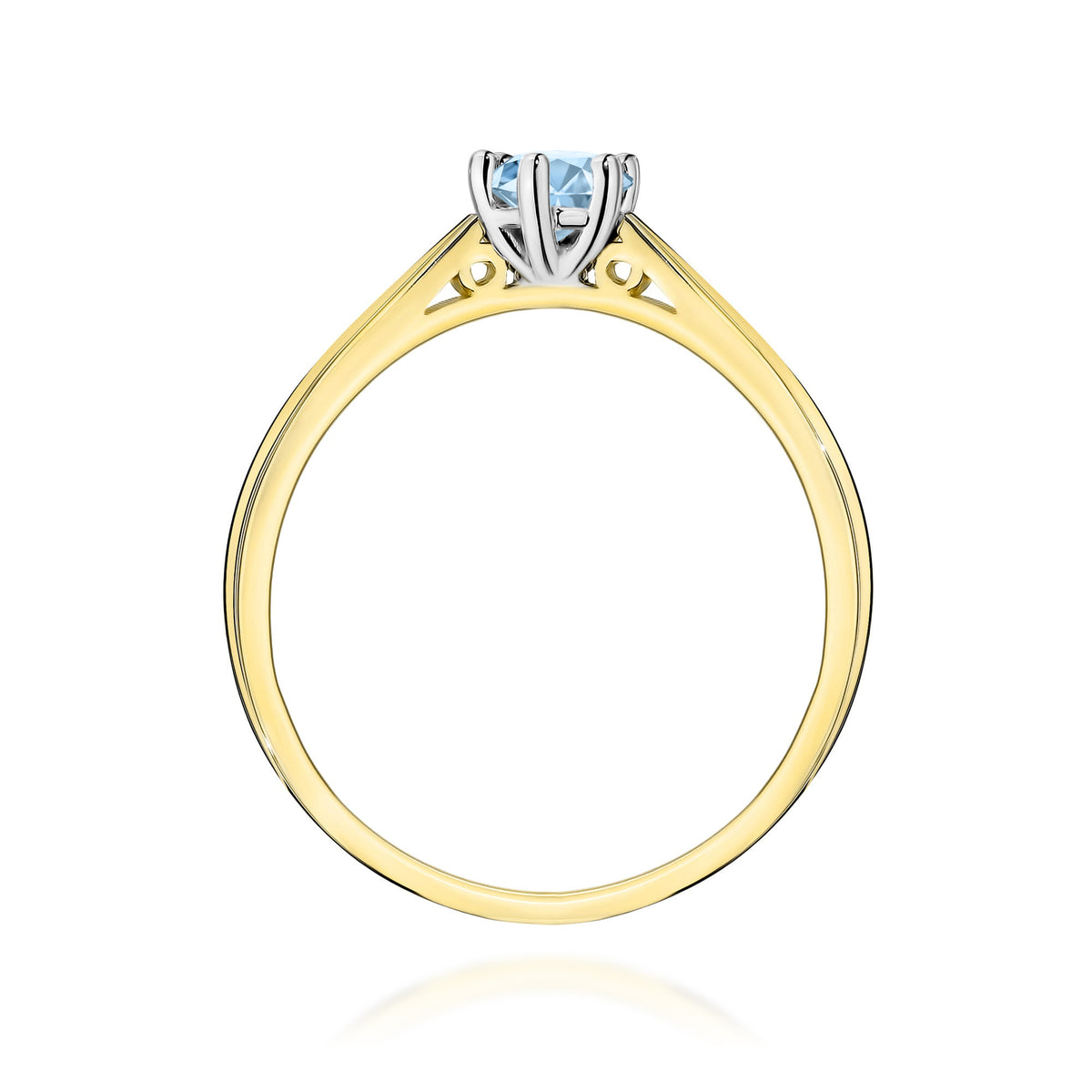 Inel Aur 9K cu Diamant Albastru de Laborator 0.30 ct