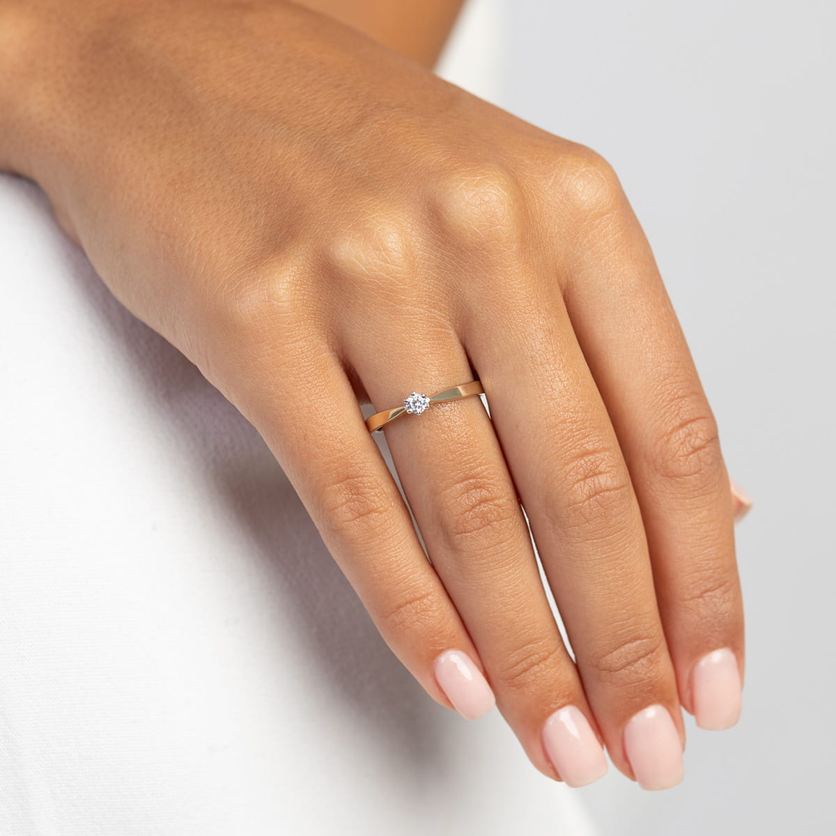 Inel Aur 9K cu Diamant de Laborator 0.10 ct