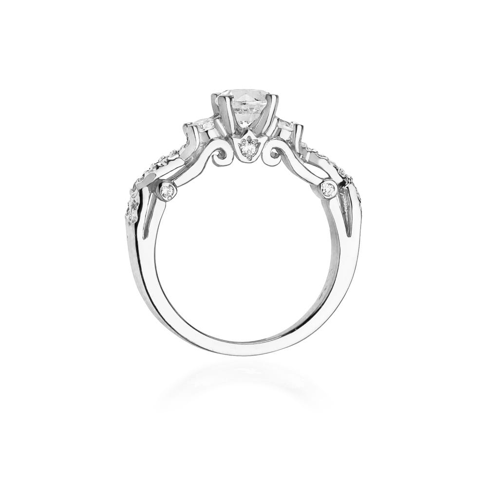 Inel Aur 14K cu Safir Alb 0.60 ct si Diamante Naturale 0.33 ct