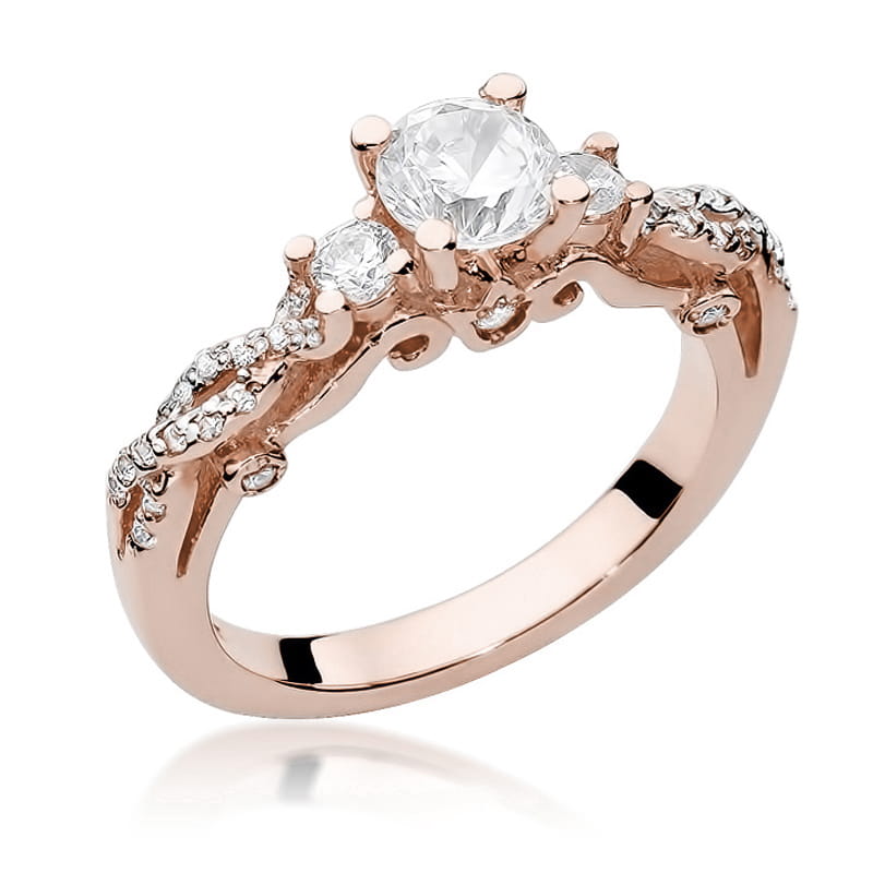 Inel Aur 14K cu Safir Alb 0.60 ct si Diamante Naturale 0.33 ct