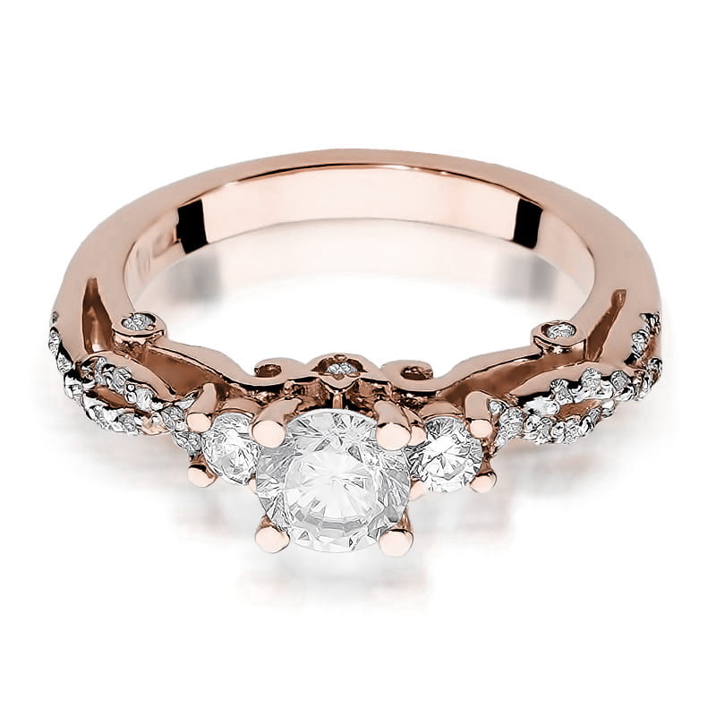 Inel Aur 14K cu Safir Alb 0.60 ct si Diamante Naturale 0.33 ct