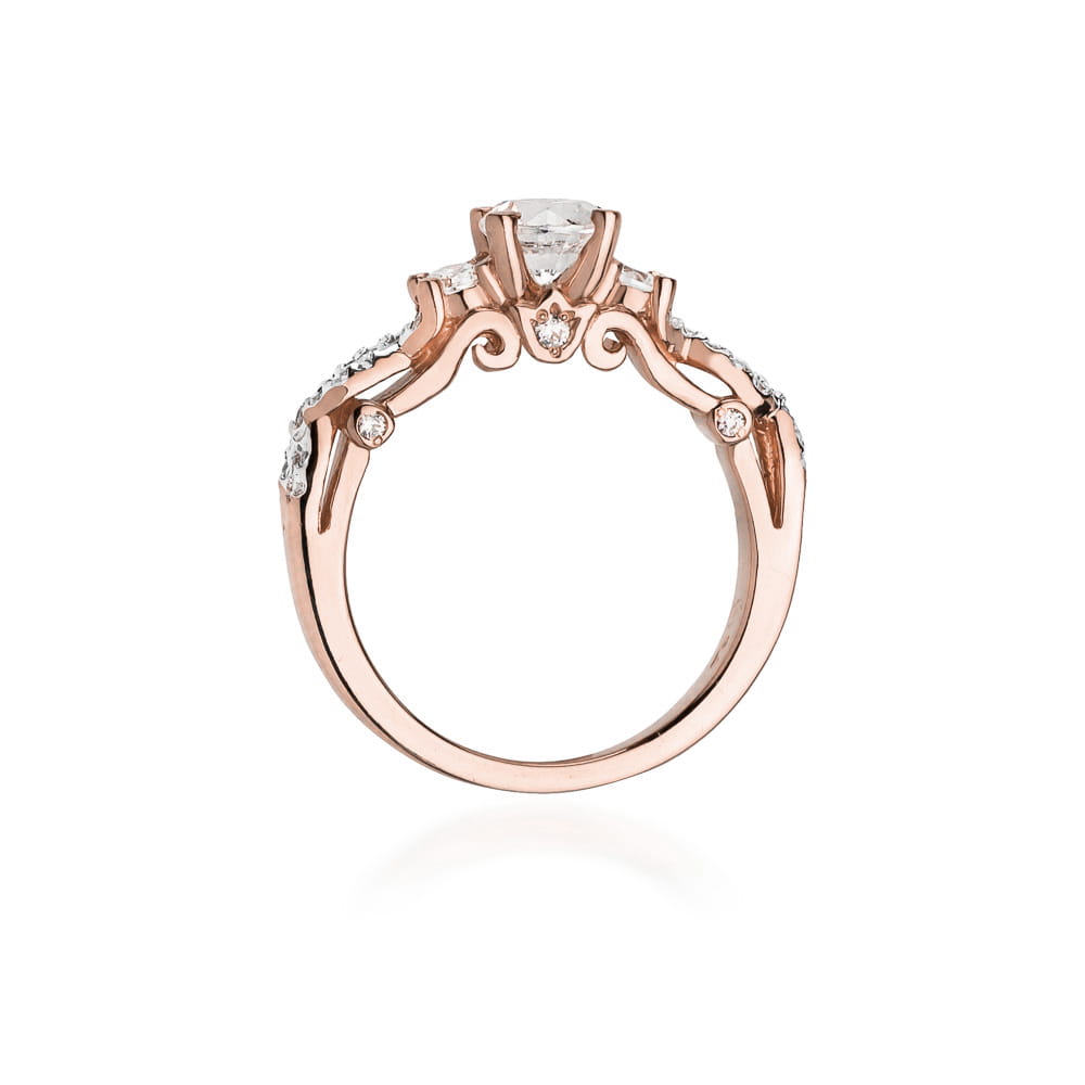 Inel Aur 14K cu Safir Alb 0.60 ct si Diamante Naturale 0.33 ct